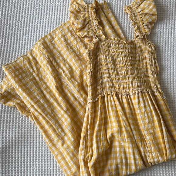 MAX STUDIO Yellow Gingham Maxi Dress - Picture 1 of 1